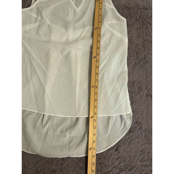 Sleeveless Sheer White Blouse V-Neck High-Low Hem XS Philosophy - Picture 2 of 7